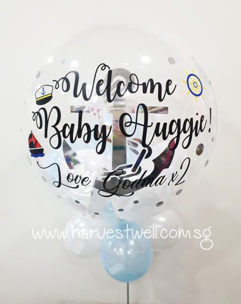 Personalised Nautical Theme Bubble Balloon Singapore